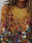 Women Floral Long Sleeve Tee T-shirt Crew Neck Printing Casual Spring/Fall Graphic Tee Top