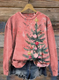 Women Christmas Crew Neck Printing Casual Spring/Fall Long Sleeve Sweatshirt