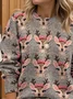 Women Christmas Printing Spring/Fall Casual Long Sleeve Crew Neck Sweater