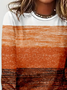 Women Abstract Long Sleeve Tee T-shirt Crew Neck Printing Casual Spring/Fall Graphic Tee Top