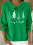 Women Christmas Printing Spring/Fall Casual Long Sleeve Shawl Collar Sweater