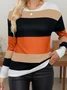 Women Striped Long Sleeve Tee T-shirt Crew Neck Printing Casual Spring/Fall Graphic Tee Top