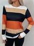 Women Striped Long Sleeve Tee T-shirt Crew Neck Printing Casual Spring/Fall Graphic Tee Top