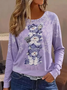 Women Christmas Snowman Long Sleeve Tee T-shirt Crew Neck Printing Casual Spring/Fall Graphic Tee Top