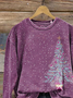 Women Christmas Crew Neck Printing Casual Spring/Fall Long Sleeve Sweatshirt