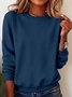 Women Plain Crew Neck Casual Spring/Fall Long Sleeve Sweatshirt