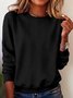 Women Plain Crew Neck Casual Spring/Fall Long Sleeve Sweatshirt