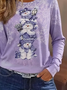 Women Christmas Snowman Long Sleeve Tee T-shirt Crew Neck Printing Casual Spring/Fall Graphic Tee Top
