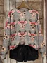 Women Christmas Printing Spring/Fall Casual Long Sleeve Crew Neck Sweater