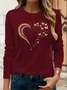Women Leopard Long Sleeve Tee T-shirt Crew Neck Printing Casual Spring/Fall Graphic Tee Top