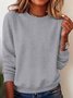 Women Plain Crew Neck Casual Spring/Fall Long Sleeve Sweatshirt