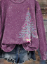 Women Christmas Crew Neck Printing Casual Spring/Fall Long Sleeve Sweatshirt