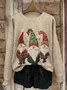 Women Christmas Printing Spring/Fall Casual Long Sleeve Crew Neck Sweater