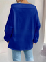 Women Plain Off The Shoulder Split Joint Vintage Spring/Fall Long Sleeve Sweatshirt