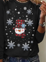 Women Christmas Snowman Long Sleeve Tee T-shirt Crew Neck Printing Casual Spring/Fall Graphic Tee Top