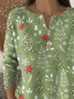 Women Christmas Printing Spring/Fall Casual Long Sleeve Crew Neck Sweater