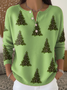 Women Christmas Printing Spring/Fall Casual Long Sleeve Crew Neck Sweater