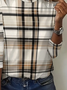 Women Plaid Long Sleeve Tee T-shirt Crew Neck Printing Casual Spring/Fall Graphic Tee Top