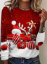 Women Christmas Long Sleeve Tee T-shirt Crew Neck Printing Casual Spring/Fall Graphic Tee Top