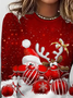 Women Christmas Long Sleeve Tee T-shirt Crew Neck Printing Casual Spring/Fall Graphic Tee Top