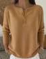 Women Plain Printing Spring/Fall Casual Long Sleeve Crew Neck Sweater