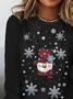 Women Christmas Snowman Long Sleeve Tee T-shirt Crew Neck Printing Casual Spring/Fall Graphic Tee Top