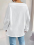 Women Plain Off The Shoulder Split Joint Vintage Spring/Fall Long Sleeve Sweatshirt