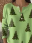 Women Christmas Printing Spring/Fall Casual Long Sleeve Crew Neck Sweater
