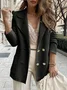 Women's Spring/Fall Outerwear Casual Plain Long Sleeve Shawl Collar Regular Blazer