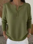 Women Plain Printing Spring/Fall Casual Long Sleeve Crew Neck Sweater