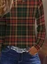 Women Plaid Long Sleeve Tee T-shirt Crew Neck Printing Casual Spring/Fall Graphic Tee Top