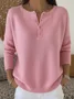 Women Plain Printing Spring/Fall Casual Long Sleeve Crew Neck Sweater