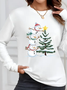 Women Christmas Snowman Long Sleeve Tee T-shirt Crew Neck Printing Casual Spring/Fall Graphic Tee Top