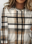 Women Plaid Long Sleeve Tee T-shirt Crew Neck Printing Casual Spring/Fall Graphic Tee Top