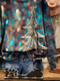 Women Christmas Crew Neck Printing Casual Spring/Fall Long Sleeve Sweatshirt