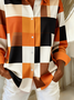 Women Abstract Long Sleeve Shirt Spring/Fall Buckle Shirt Collar Regular Sleeve Daily Casual Top