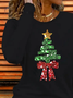 Women Christmas Long Sleeve Tee T-shirt Crew Neck Printing Casual Spring/Fall Graphic Tee Top