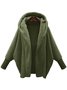 Women's Plain Winter Outerwear Dolman Sleeve Casual Split Joint Mid-long Lapel Collar Overcoat