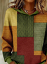 Women Multicolor Block Spring/Fall Printing Long Sleeve Casual Daily Hoodie