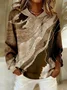 Women Abstract Spring/Fall Printing Long Sleeve Casual Daily Hoodie