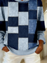 Women Abstract Plaid Spring/Fall Printing Long Sleeve Casual Daily Hoodie