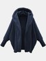 Women's Plain Winter Outerwear Dolman Sleeve Casual Split Joint Mid-long Lapel Collar Overcoat