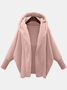 Women's Plain Winter Outerwear Dolman Sleeve Casual Split Joint Mid-long Lapel Collar Overcoat