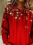 Women Christmas Spring/Fall Printing Long Sleeve Casual Daily Hoodie