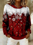 Women Christmas Spring/Fall Printing Long Sleeve Casual Daily Hoodie