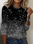 Women Abstract Long Sleeve Tee T-shirt Crew Neck Printing Casual Spring/Fall Graphic Tee Top