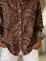 Women Floral Long Sleeve Shirt Spring/Fall Buckle Shirt Collar Regular Sleeve Daily Casual Top