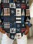 Women Christmas Long Sleeve Shirt Spring/Fall Buckle Shirt Collar Regular Sleeve Daily Casual Top