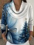 Women Gradient Pattern Winter Vintage Long Sleeve Sweater