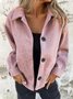 Women Spring/Fall Outerwear Vintage Split Joint Plain Long Sleeve Shawl Collar Jacket